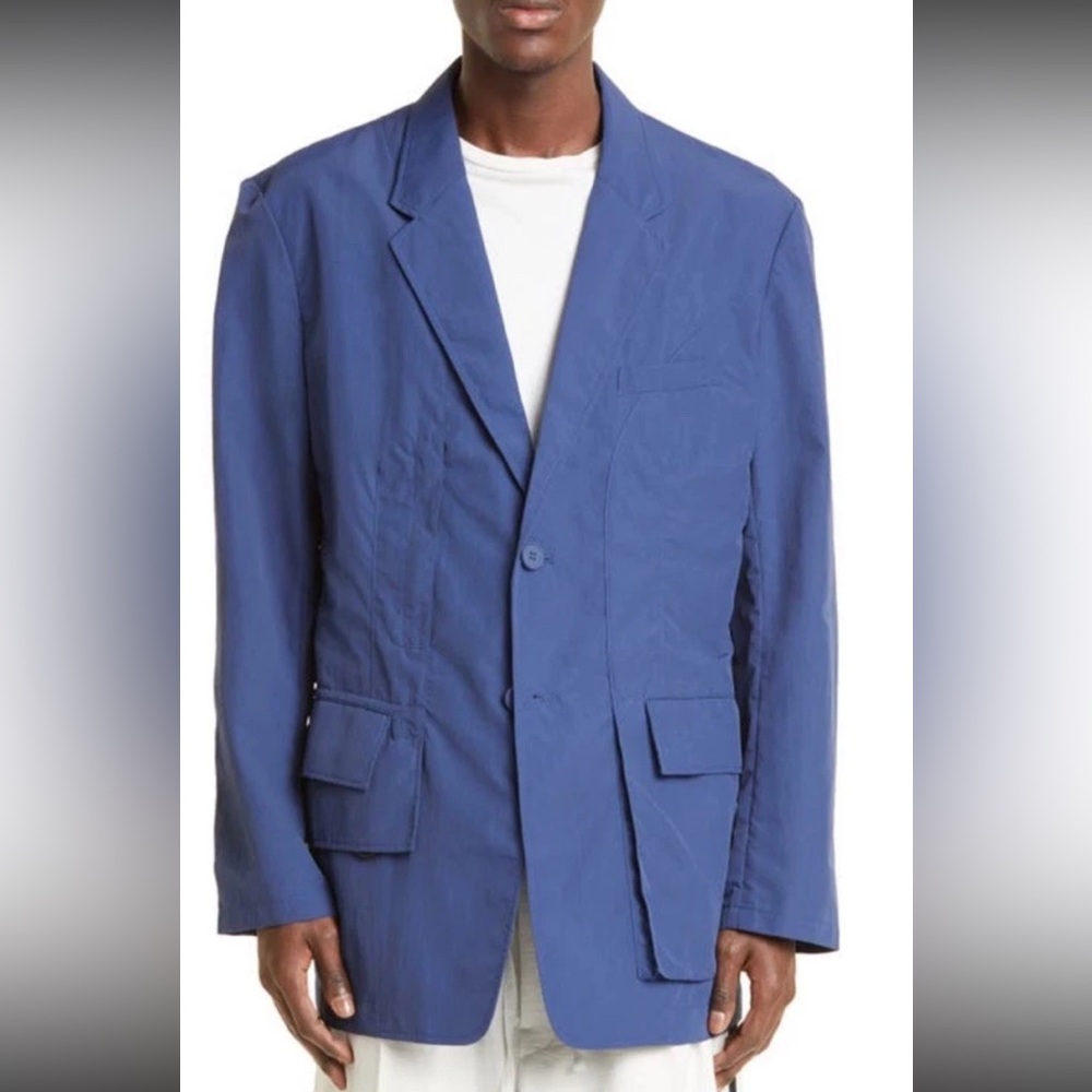 Adidas Y-3 Yohji Yamamoto Blue Nylon Size Large Sport Coat